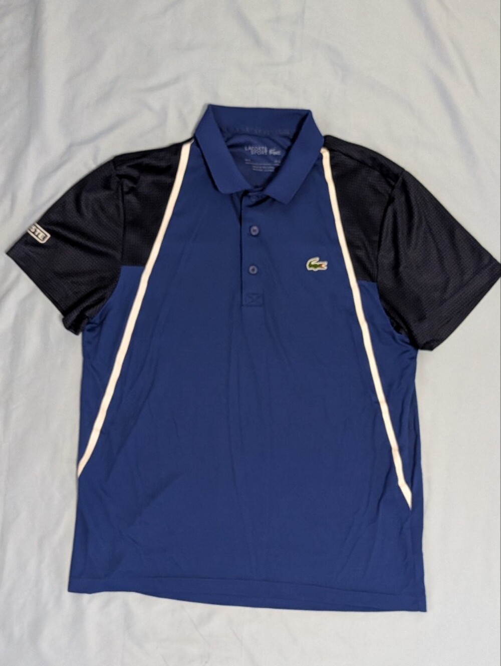 Lacoste Sport Men's Mesh Short Sleeve Ultra Dry Polo Shirt Blue DH4776 XL